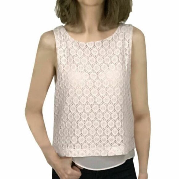 Banana Republic tank sz XS blush pink lace - Picture 8 of 8